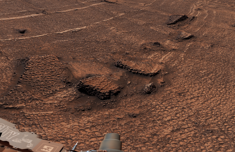 На Марсе исследовательский робот Curiosity обнаружил обширное поле полигонов